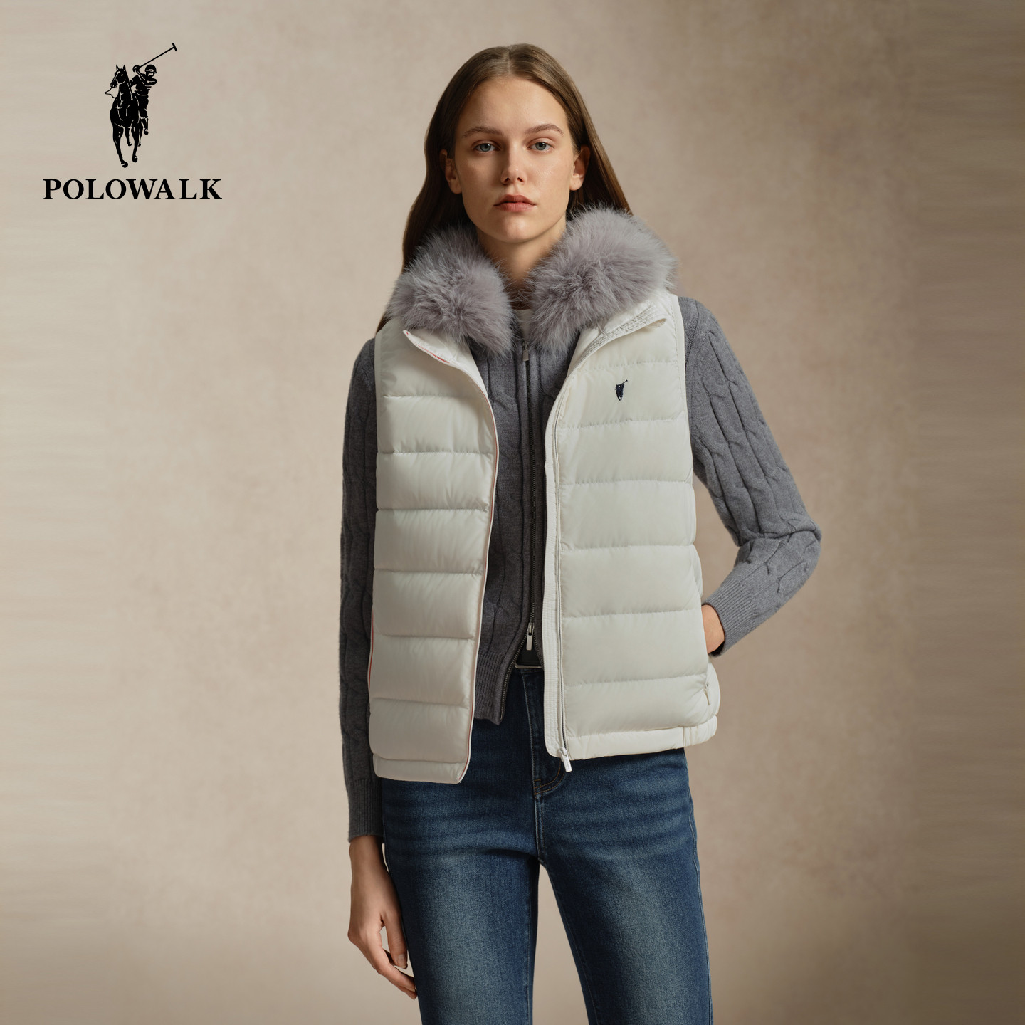 POLOWALK女式羽绒马夹2026冬季新品90鸭绒胶囊系列撞色轻薄背心