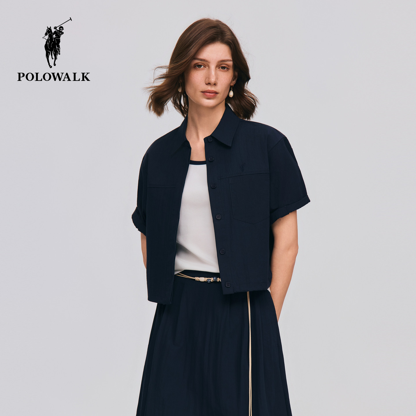 POLOWALK女式短袖衬衫图片