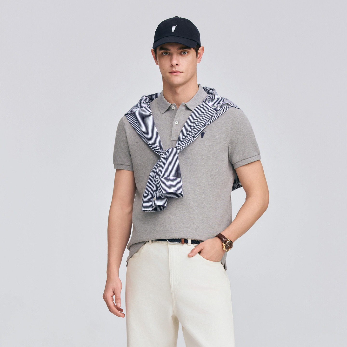 【100%棉】POLOWALK男士短袖POLO衫夏季新品商务纯色薄款T恤