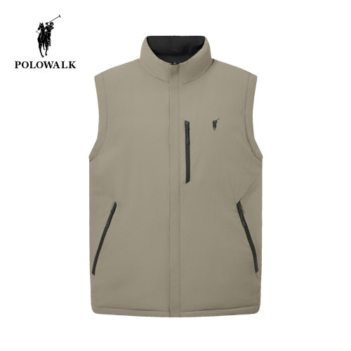 【90鸭绒】POLOWALK男式羽绒马夹2026冬季新品双面穿立领保暖背心