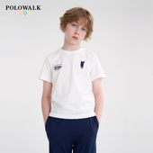 新品 男女童新款 夏季 POLOWALK童装 短袖 圆领T恤童装 儿童上衣时尚