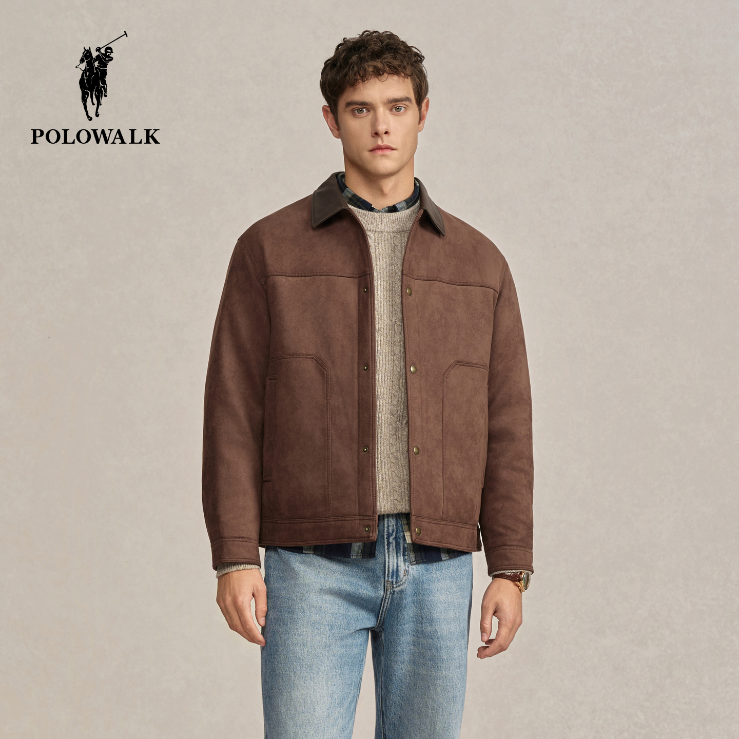 POLOWALK男装2025冬季新品男式羽绒服简系复古百搭羽绒外套男款