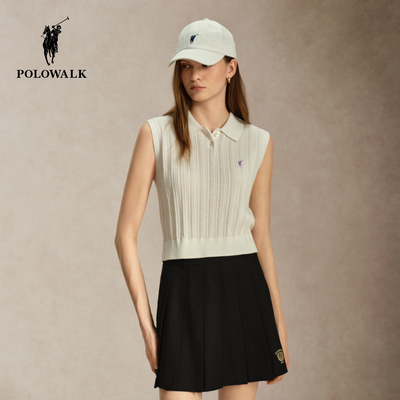 POLOWALK女式针织翻领背心