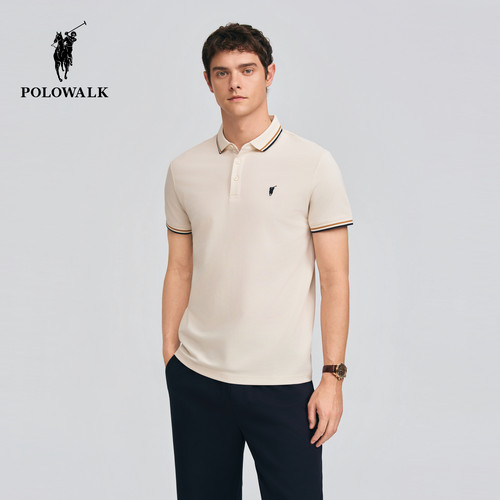 POLOWALK叠色翻领短袖POLO衫