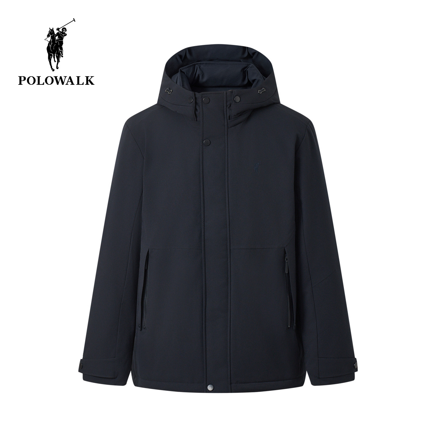 POLOWALK男式羽绒服2026冬季新品90鹅绒连帽可拆卸含内胆拉链外套