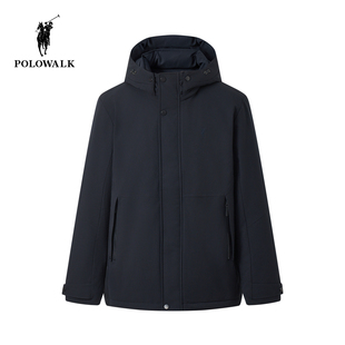 POLOWALK男式羽绒服2026冬季新品90鹅绒连帽可拆卸含内胆拉链外套