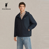 POLOWALK男式 休闲外套男 简约百搭连帽户外通勤 夹克2025冬季 新品