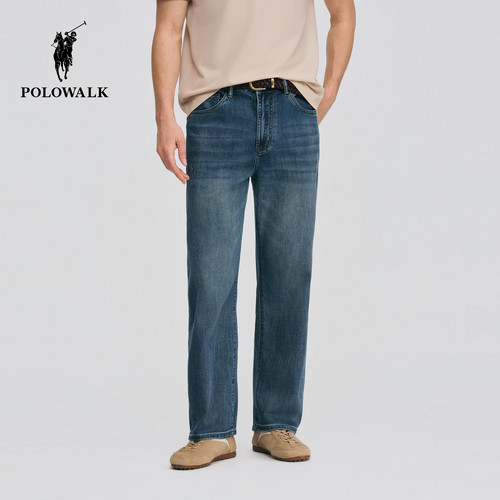 POLOWALK男式宽松直筒牛仔裤