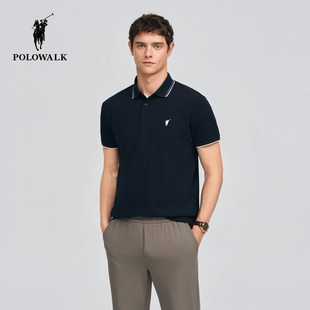 叠色翻领商务通勤百搭短袖 POLOWALK男式 新品 2026春季 POLO衫