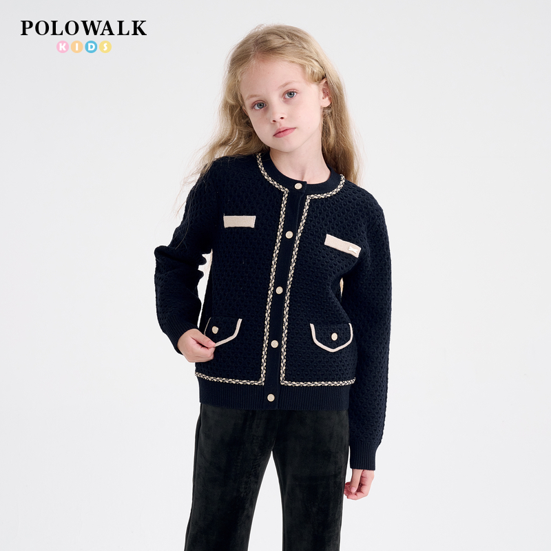 POLOWALK秋季女童线衫开衫