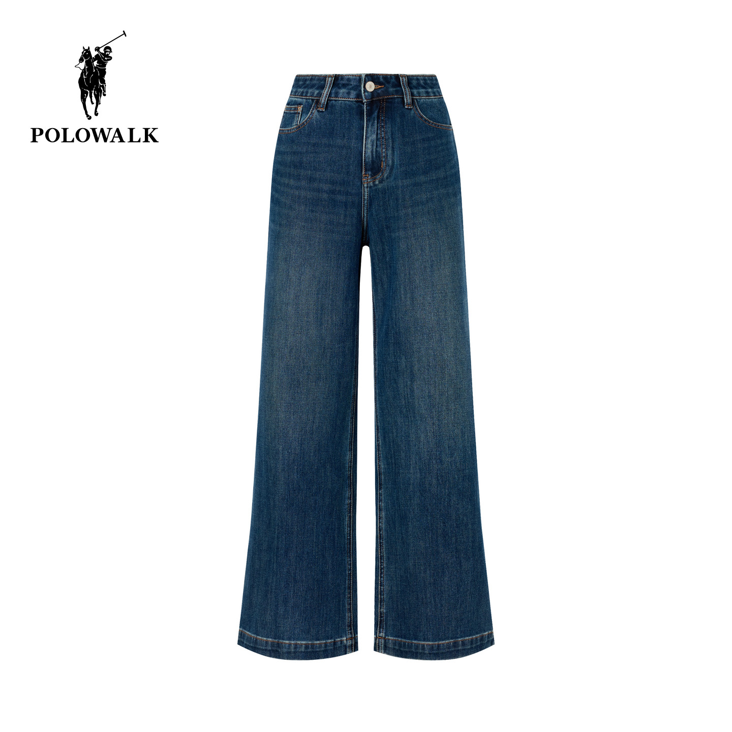 POLOWALK女装女式牛仔裤2025秋冬裤新品复古百搭微喇休闲