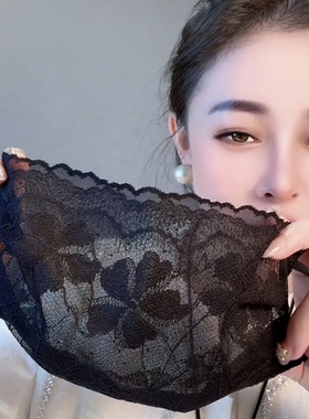 T1045双层花边夏季透气防晒口罩时尚百搭双层蕾丝春季新款可水洗