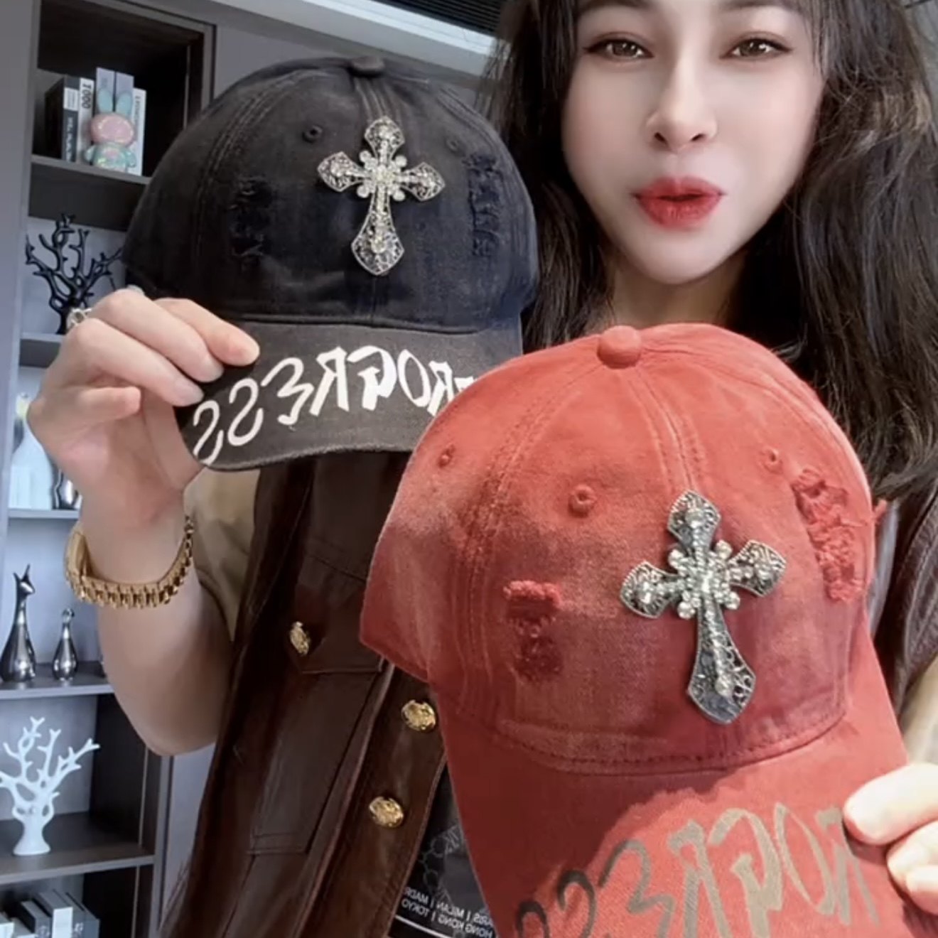 2025早秋新款时尚复古字母涂鸦棒球帽高颜值欧美男女街头弯檐百搭