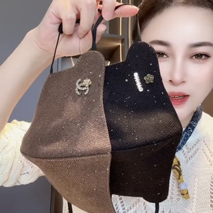 2025早秋新款 原创斜纹满天星口罩女高颜值防风防寒保暖透气面罩