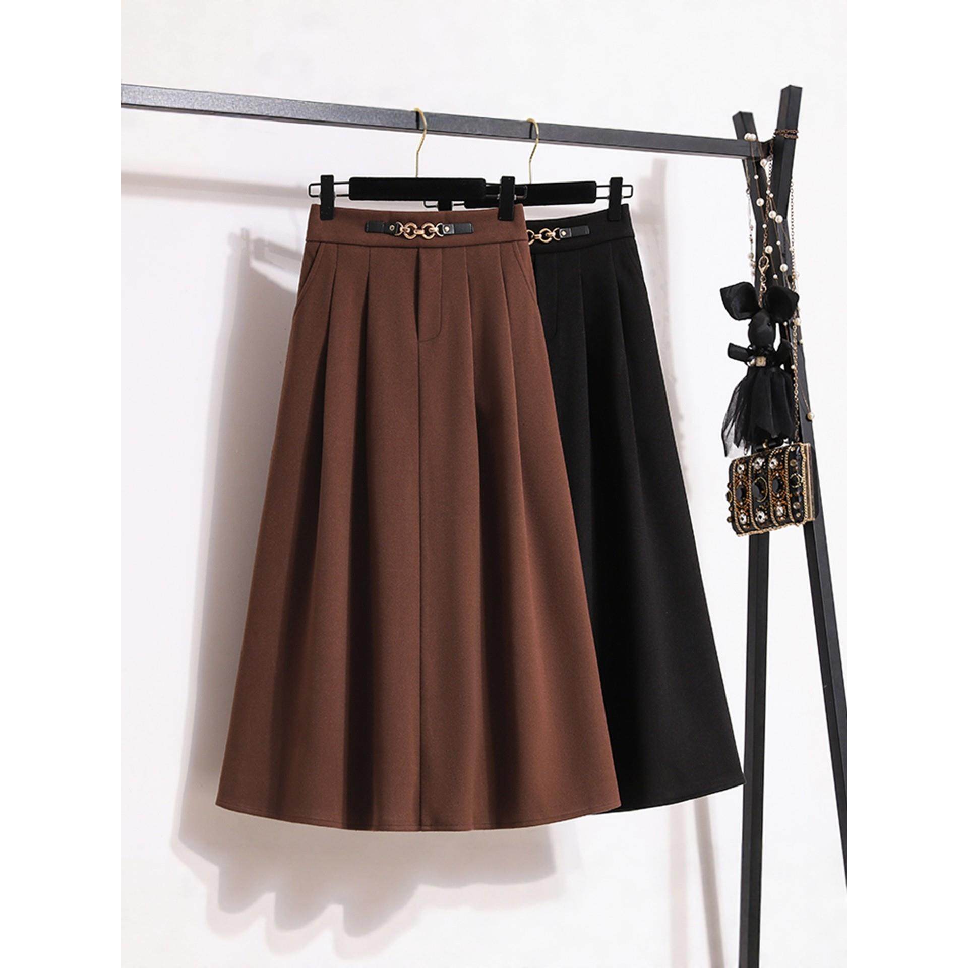 大码美拉德咖色毛呢半身裙女秋冬巨好看的胖mm中长款a字百褶半裙,运动/瑜伽/健身/球迷用品,瑜伽短裙,淘宝优惠券,粉丝福利购,淘宝优惠卷