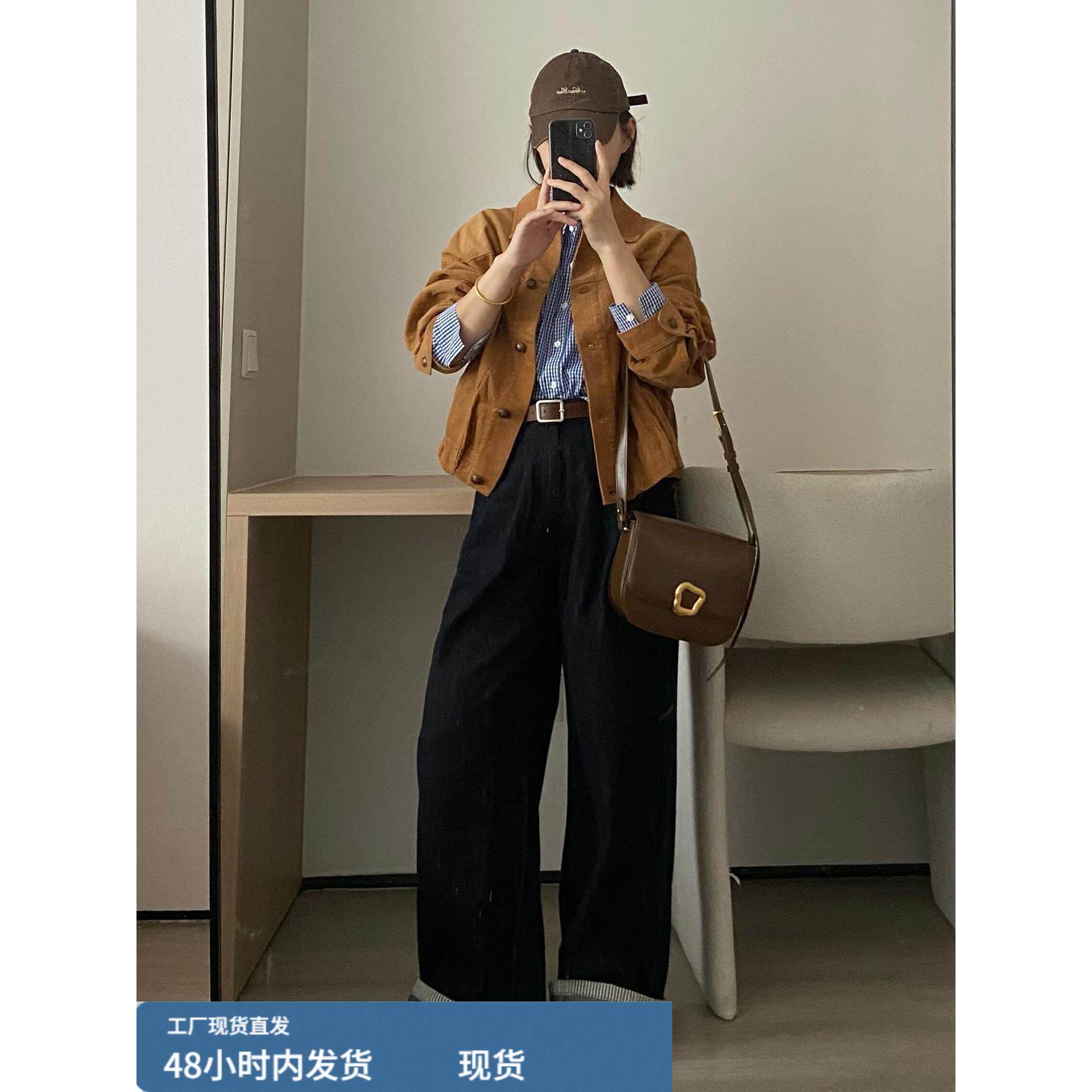 美式覆古夹克外套女春秋季2025新款初秋装薄款小个子短款翻领上衣,运动/瑜伽/健身/球迷用品,广场舞套装,淘宝优惠券,粉丝福利购,淘宝优惠卷