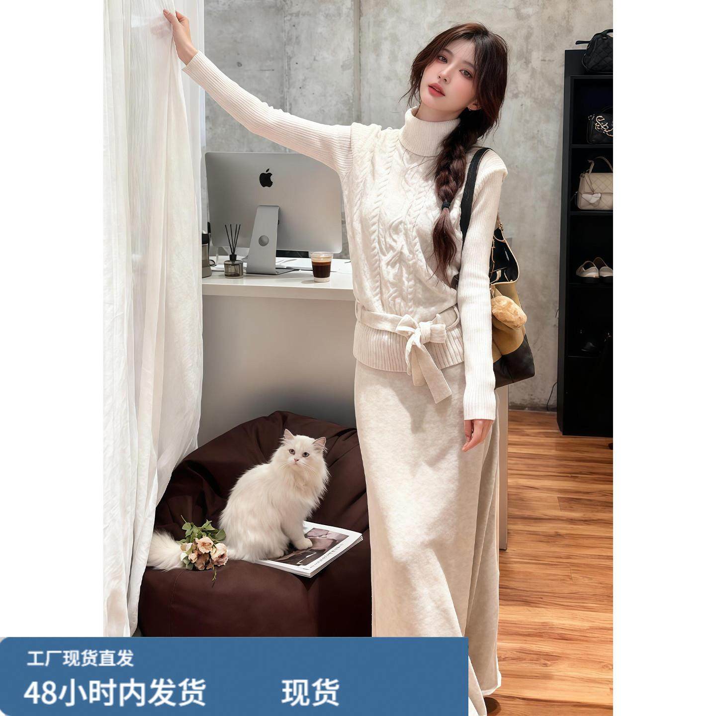 慵懒风针织高领毛衣连衣裙子女秋冬季2025新款巨好看穿搭套装长裙,运动/瑜伽/健身/球迷用品,瑜伽短裙,淘宝优惠券,粉丝福利购,淘宝优惠卷