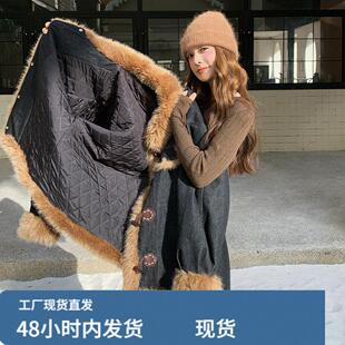 复古牛仔派克棉服女冬超火好看高级小众加厚工装羽绒棉衣棉袄外套