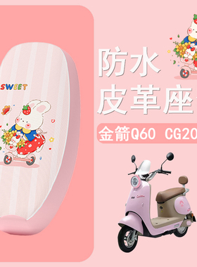 适用于金箭Q60 CG201电动车坐垫套皮革防水防晒座套