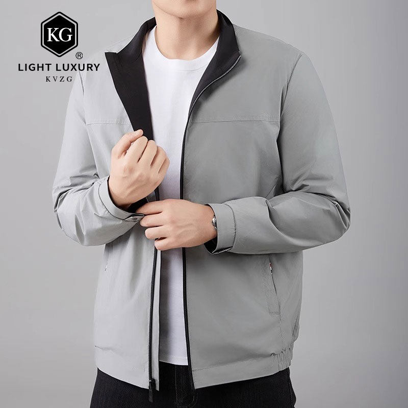 双面穿外套男士2025春秋季新款时尚轻奢商务休闲百搭立领夹克男装