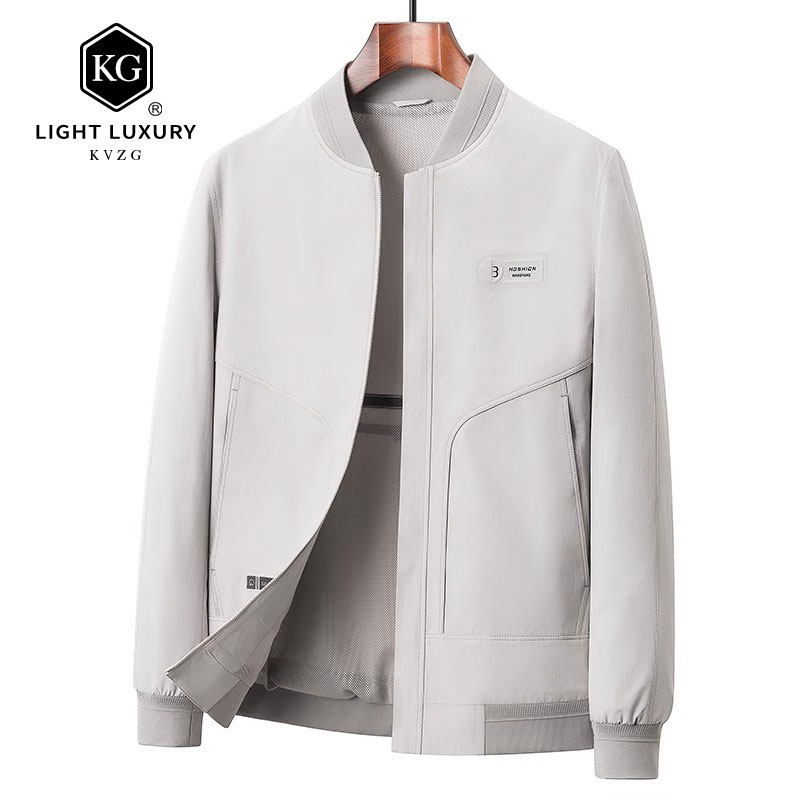 夹克男士2025春季新款休闲商务立领棒球服外套爸爸上衣正品男装潮