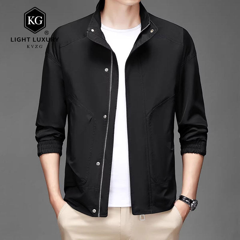 2025春秋季立领工装夹克男士休闲茄克衫韩版落肩宽松帅气男装外套