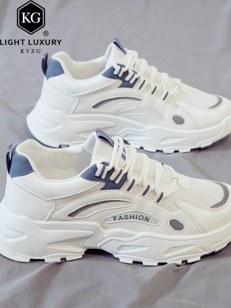 厚底老爹鞋男白色运动鞋百搭增高鞋子2024秋冬季新款时尚小白鞋