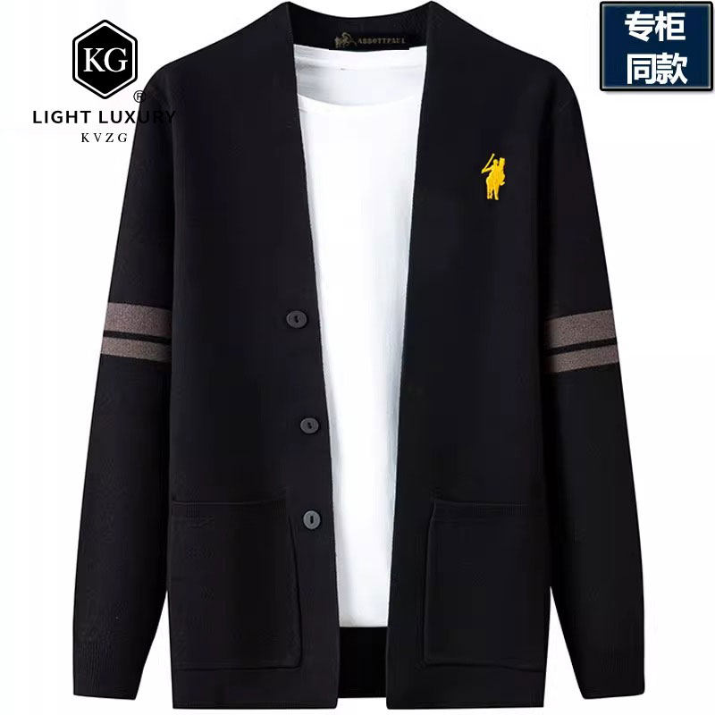 2025春季新款时尚轻奢针织开衫夹克毛衣男··商务休闲时尚外套潮