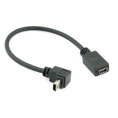 U2-052 USB 2.0 Mini 5pin 90度公下弯对迷你母延长线 公对母