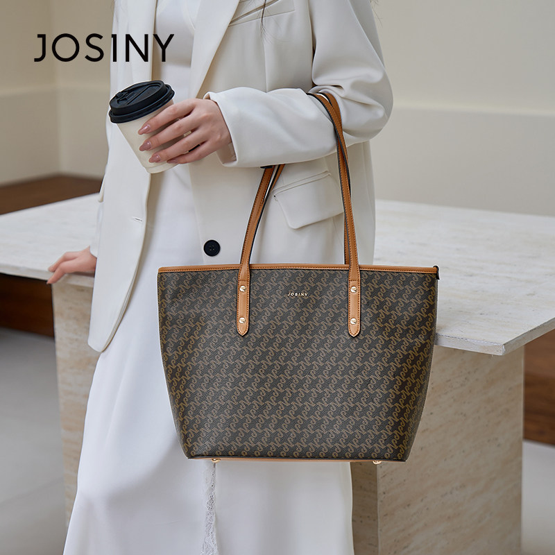 Josiny/卓诗尼2024新款时尚小众ins高颜值百搭单肩包托特大包图片