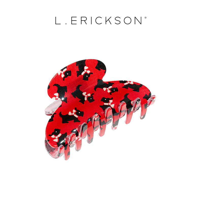 L. ERICKSON/莱丽克森法国制造 西高地犬时尚醋酸抓夹 发夹发饰