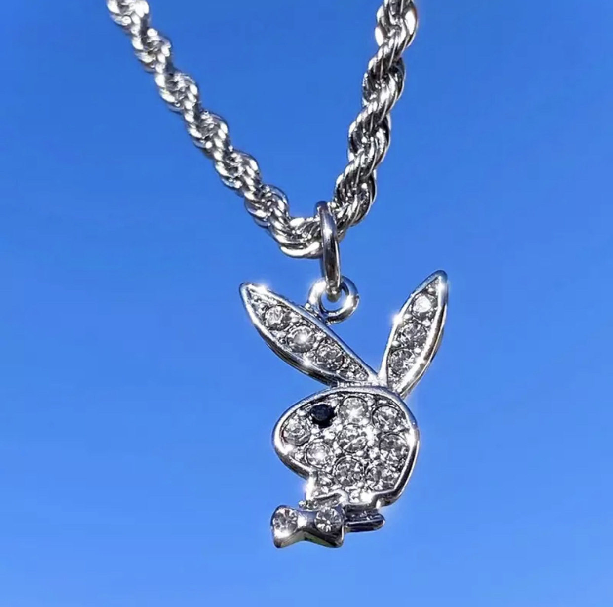 thumbnail for 316L Stainless Steel Hip Hop Punk Style Rabbit Necklace For