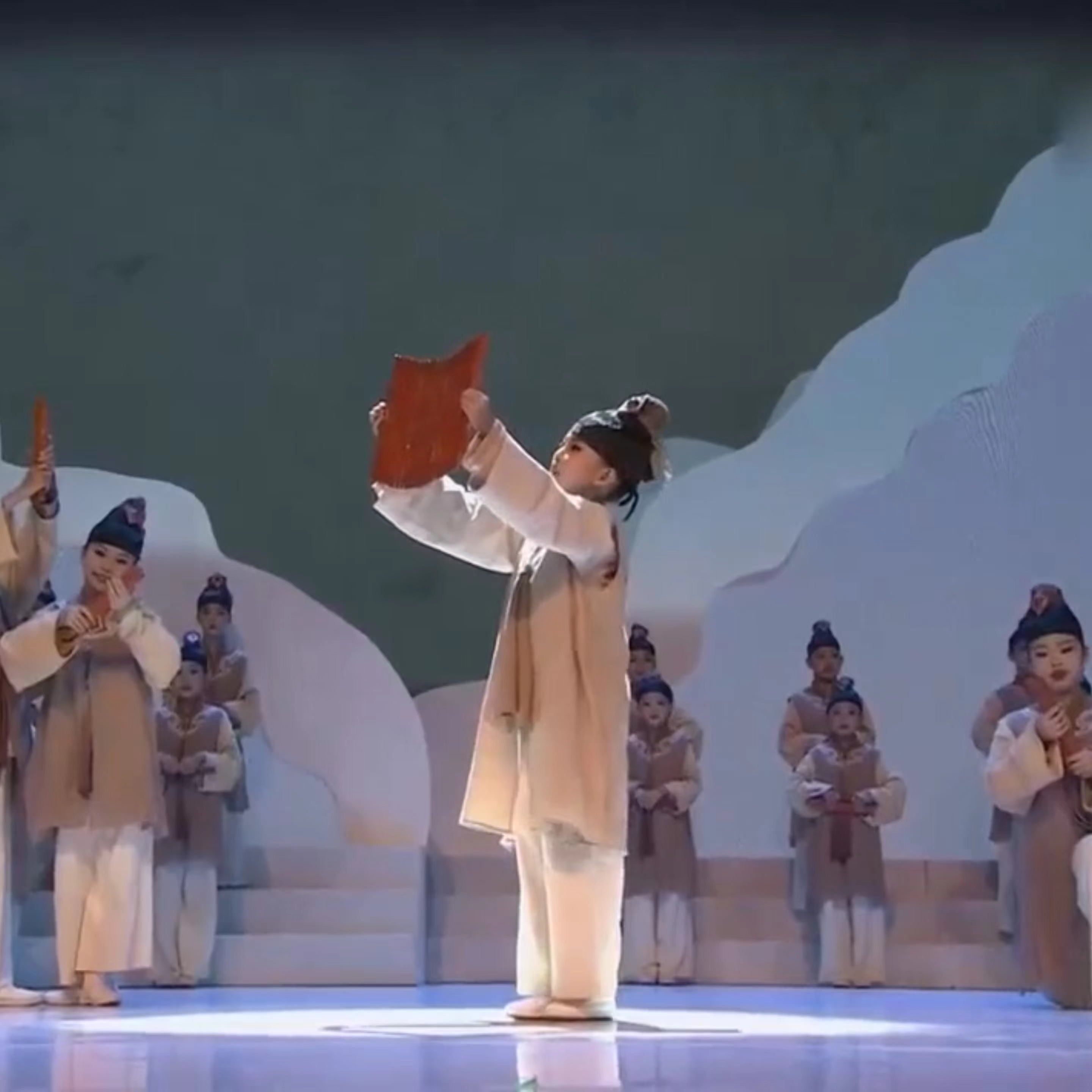 儿童国学服装书童汉服表演弟子规三字经新古诗歌朗诵游子吟演出服