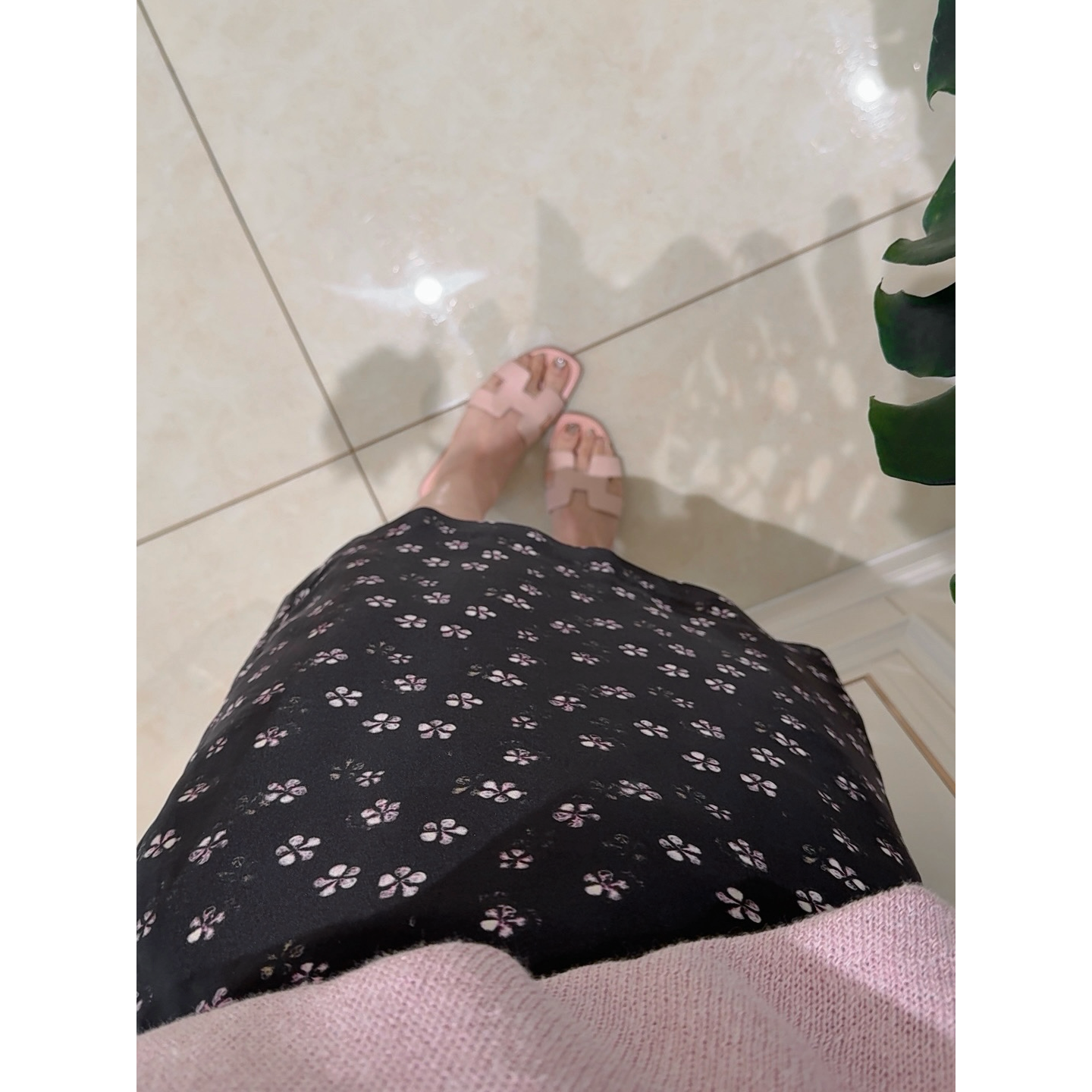 “碎花洋裙”桑蚕丝朦胧小碎花A字半身裙
