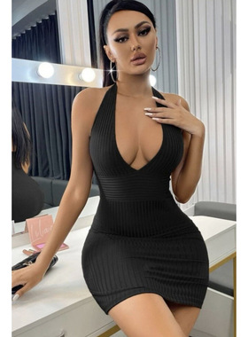 Vneck sleeveless vest solid color dressV领无袖背心纯色连衣裙