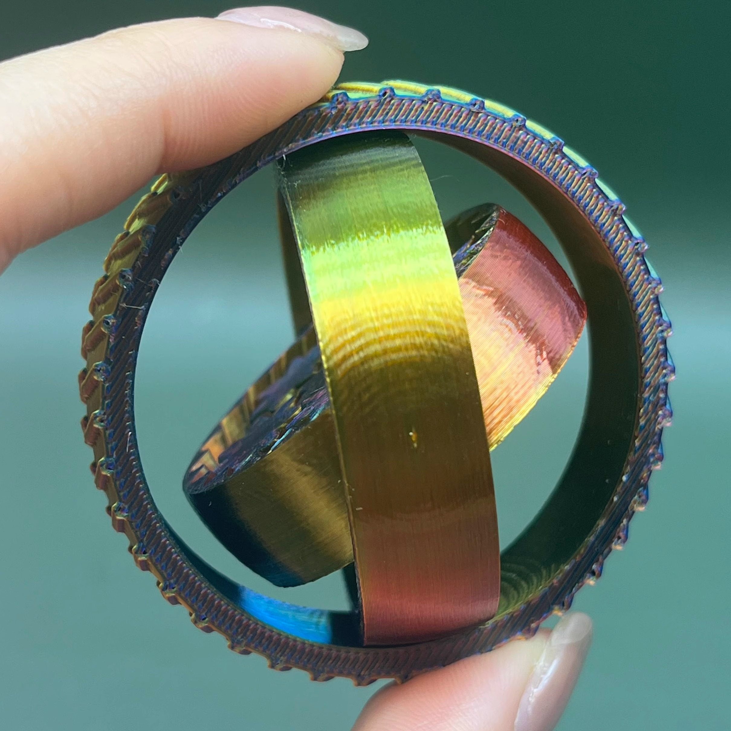 3D打印行星齿轮环炫酷创意休闲解压神器三合一旋转指尖陀螺玩具