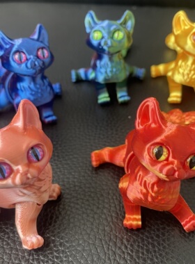 3D打印关节可活动超萌小猫咪手办动物摆件彩色儿童玩具礼物