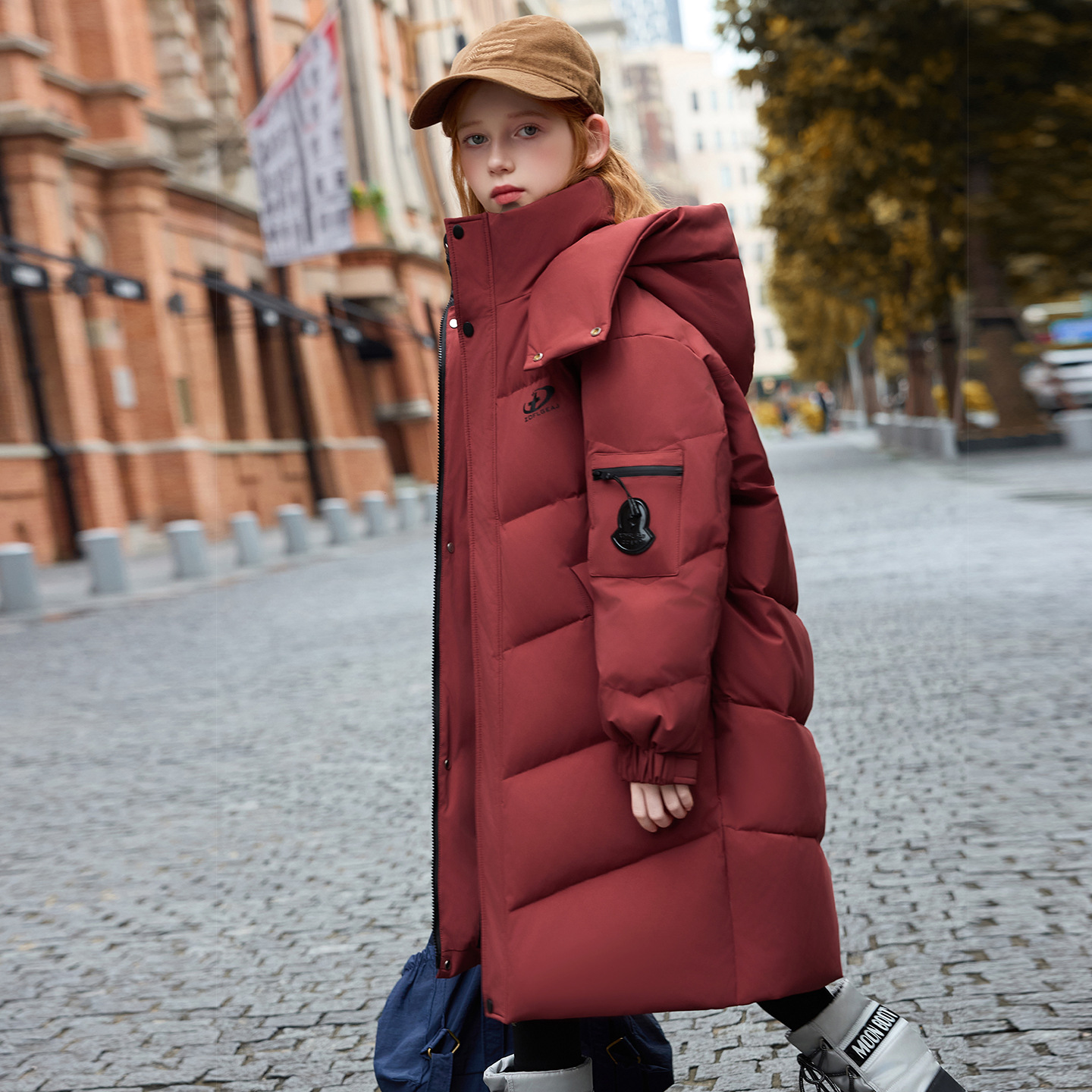 儿童羽绒服女童中长款2025新款冬季中大童连帽加厚保暖洋气外套潮