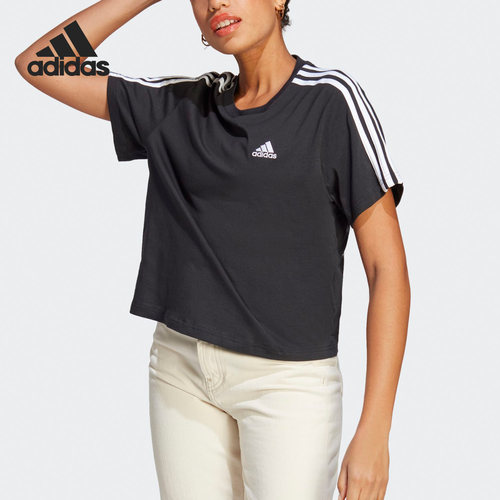Adidas/阿迪达斯正品新款女子宽松休闲圆领短袖运动T恤HR4913