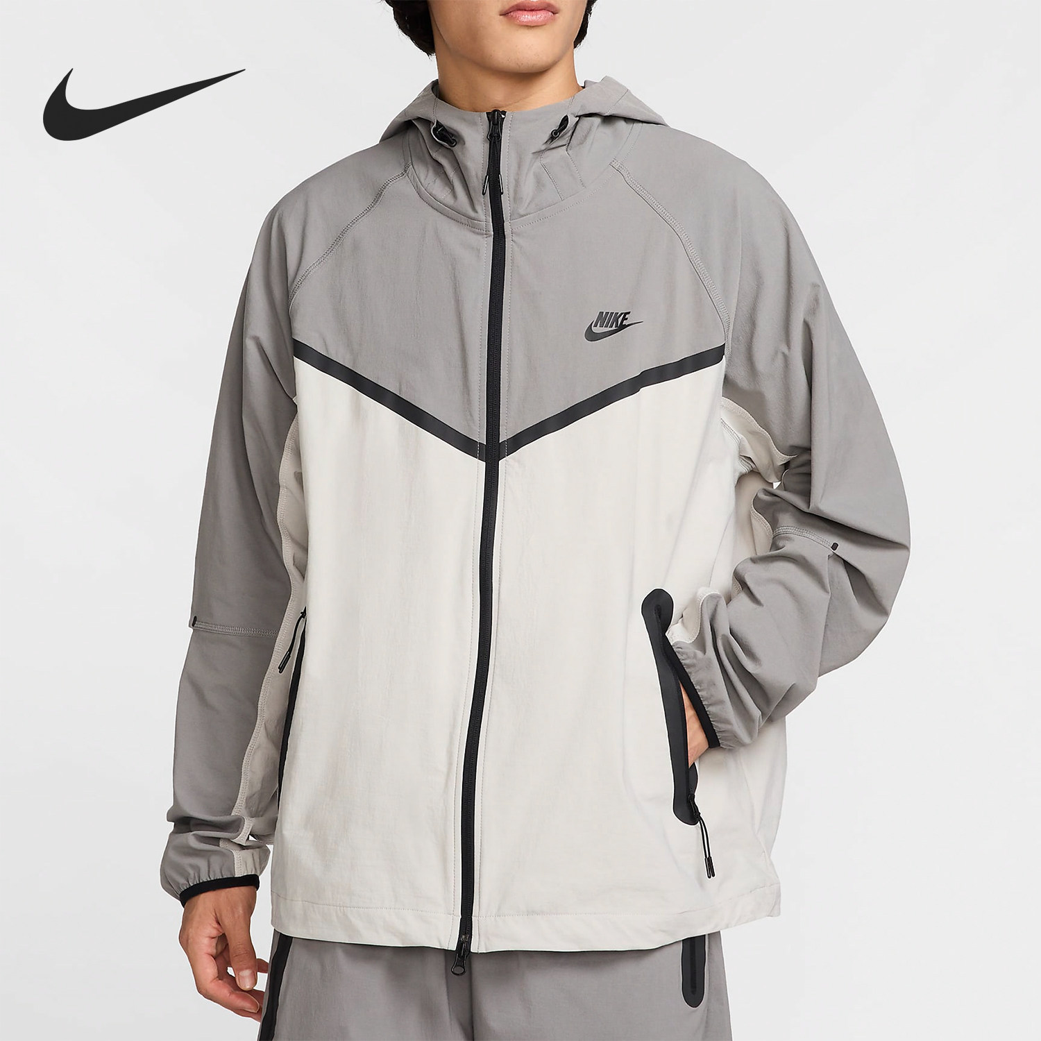 Nike/耐克正品男士透气连帽拉链时尚长袖经典夹克外套HM7151-014