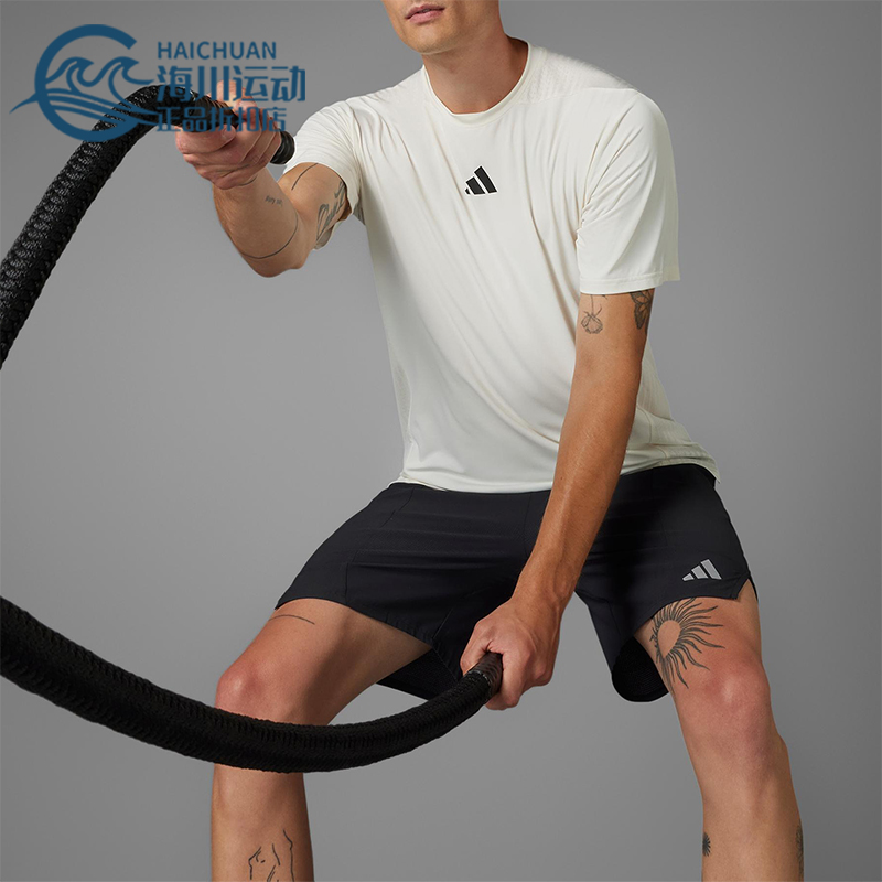 Adidas/阿迪达斯正品2025夏季款男士透气休闲健身训练T恤JE5746