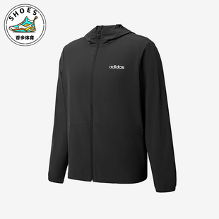 Adidas/阿迪达斯正品新款男女黑色纯色经典休闲夹克外套JN8451