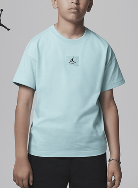 Nike/耐克正品JORDAN大童贴片休闲运动针织短袖T恤HQ7147-382