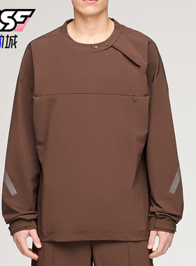 Adidas/阿迪达斯正品男棕色半拉链宽松日常经典休闲卫衣KD3494
