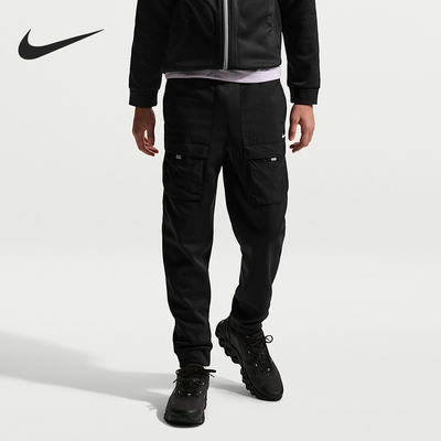 Nike/耐克正品2025冬季款大童日常束脚针织印花长裤IO0764-010