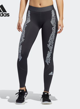 Adidas/阿迪达斯正品ASK GRPHIC L T 女子训练运动紧身裤 FJ7161