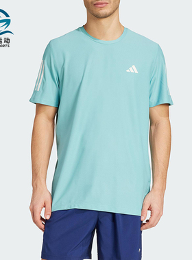 Adidas/阿迪达斯正品OWN THE RUN TEE男士运动圆领短袖T恤JX2211