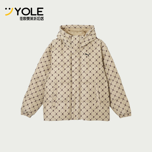 Puma/彪马正品2025男女运动连帽满印保暖宽松休闲羽绒服685319-84