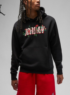 Nike/耐克正品JORDAN男士花卉印花套头连帽卫衣FD0597-010