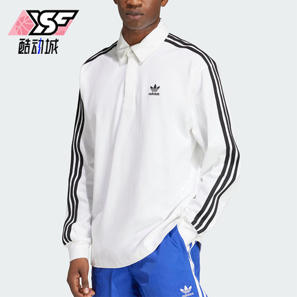 Adidas/阿迪达斯正品三叶草男士条纹针织美式运动长袖IZ2459